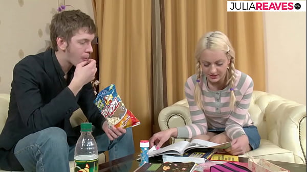 Blonde teen gets her first assfuck for learning purposes